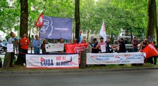 Non au blocus : Rapport de l’action du 15 mai 2018 devant l’Ambassade US à Bruxelles
